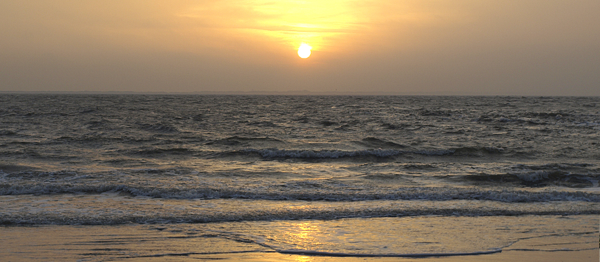 Sonnenuntergang am Strand auf Norderney